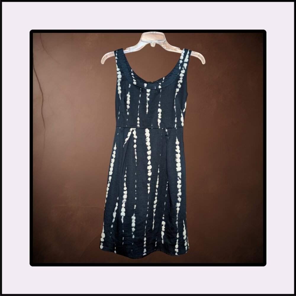 Ann Taylor Navy & White Printed Dress (Petite 0P)